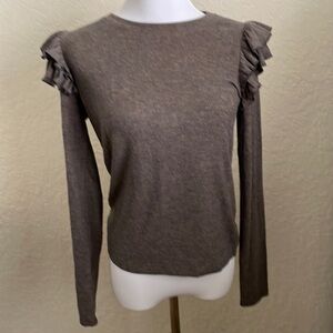 Shabby Chic Charcoal Ruffle top size small